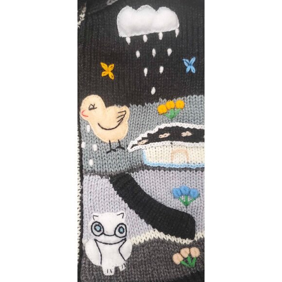 Kitzo Alpen Austria Kids Knit Cardigan Hoodie Sweater Animal Hand Appliques 2 - Picture 5 of 8